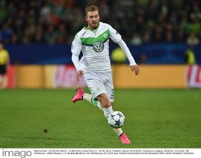 15.09.2015, Fussball, Saison 2015 2016, Champions League, 2015 16, Vorrunde, VfL Wolfsburg - ZSKA Moskau 1:0, Nicklas Bendtner (VfL Wolfsburg)