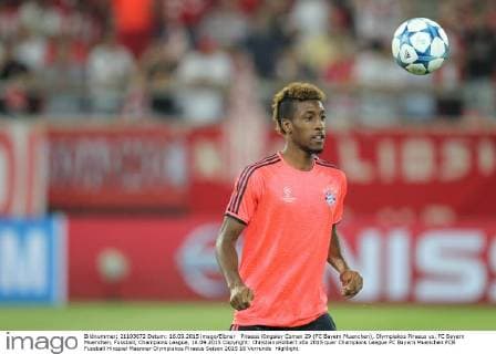 Piraeus Kingsley Coman 29 (FC Bayern Muenchen), Olympiakos Piraeus vs. FC Bayern Muenchen, Fussball, Champions League, 16.09.2015 Copyright: ChristianxKolbert