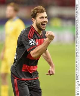 16.09.2015, Fussball Championsleague 2015 2016, Vorrunde, 1.Spieltag, Bayer Leverkusen - BATE Baryssau, in der BayArena Leverkusen. Admir Mehmedi (Leverkusen) jubelt 
