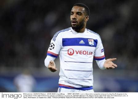 - GENT, BELGIUM: Lyon s Alexandre Lacazette pictured during the first game in the group stage of the Uefa Champions League competition, in group H, between Belgian first league soccer team KAA Gent and Olympique Lyon, in Gent, Wednesday 16 September 2015. YORICKxJANSENS x04701505x