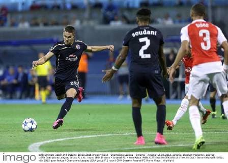 Champions League - Dinamo - Arsenal 16.09.2015.,Croatia, stadium Maksimir, Zagreb - UEFA Champions League, Group F, 1 st. round GNK Dinamo - Arsenal FC.Marko Pjaca.  GoranxStanzl PIXSELL