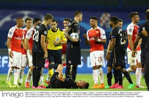Champions League - Dinamo - Arsenal 16.09.2015.,Croatia, stadium Maksimir, Zagreb - UEFA Champions League, Group F, 1 st. roudn GNK Dinamo - Arsenal FC.Alex Oxlade-Chamberlain.  SlavkoxMidzor PIXSELL