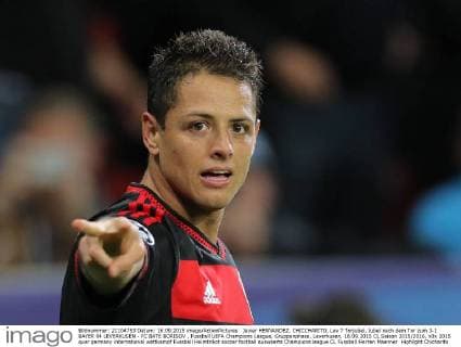 Javier HERNANDEZ, CHICCHARITO, Lev 7 Torjubel, Jubel nach dem Tor zum 3-1 BAYER 04 LEVERKUSEN - FC BATE BORISOV , Fussball UEFA Champions League, Gruppenphase, Leverkusen, 16.09.2015 CL Saison 2015 2016,