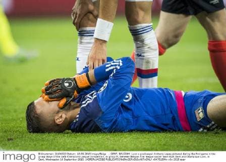 - GENT, BELGIUM: Lyon s goalkeeper Anthony Lopes pictured during the first game in the group stage of the Uefa Champions League competition, in group H, between Belgian first league soccer team KAA Gent and Olympique Lyon, in Gent, Wednesday 16 September 2015. JASPERxJACOBS x04701594x
