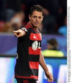Championsleague: Bayer 04 Leverkusen - Bate Baryssau 16.09.2015. Javier Hernandez (LEV) nach seinem Treffer zum 3:1. HM