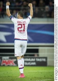 - GENT, BELGIUM: Lyon s Maxime Gonalons celebrate after scoring during the first game in the group stage of the Uefa Champions League competition, in group H, between Belgian first league soccer team KAA Gent and Olympique Lyon, in Gent, Wednesday 16 September 2015. JASPERxJACOBS  x04701580x