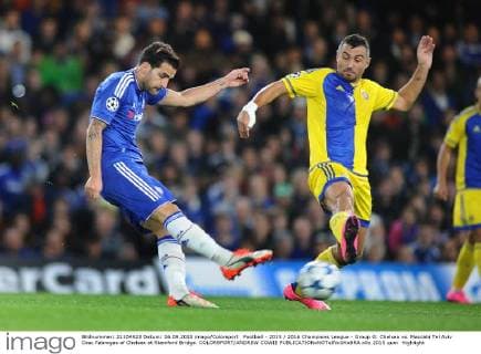 Football - 2015 2016 Champions League - Group G: Chelsea vs. Maccabi Tel Aviv Cesc Fabregas of Chelsea at Stamford Bridge. COLORSPORT ANDREW COWIE 