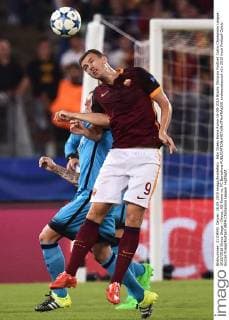 Edin Dzeko Roma Roma 16-09-2015 Stadio Olimpico Football Calcio Champions League 2015 2016 Group Stage - Group, AS Roma vs. FC Barcelona andreaxstaccioli