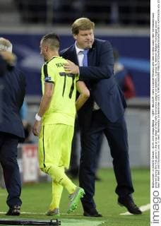 - GENT, BELGIUM: Gent s Danijel Milicevic and Gent s head coach Hein Vanhaezebrouck pictured during the first game in the group stage of the Uefa Champions League competition, in group H, between Belgian first league soccer team KAA Gent and Olympique Lyon, in Gent, Wednesday 16 September 2015. YORICKxJANSENS  x04701633x