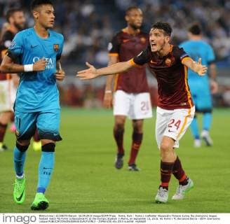Rome, Italy - Roma s midfielder Alessandro Florenzi during the champions league football match AS Roma vs Barcelona FC at the Olympic Stadium in Rome, on september 16, 2015. AS Roma v FC Barcelona Barca - UEFA Champions League  - ZUMAn230