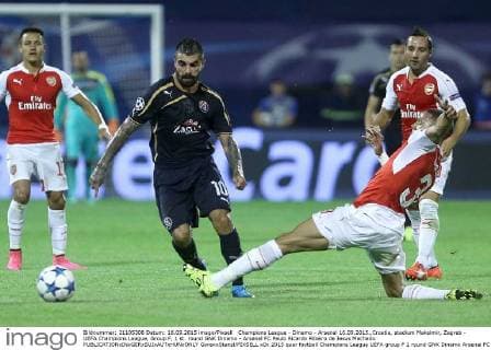 Champions League - Dinamo - Arsenal 16.09.2015.,Croatia, stadium Maksimir, Zagreb - UEFA Champions League, Group F, 1 st. round GNK Dinamo - Arsenal FC.Paulo Ricardo Ribeiro de Jesus Machado.  GoranxStanzl PIXSELL