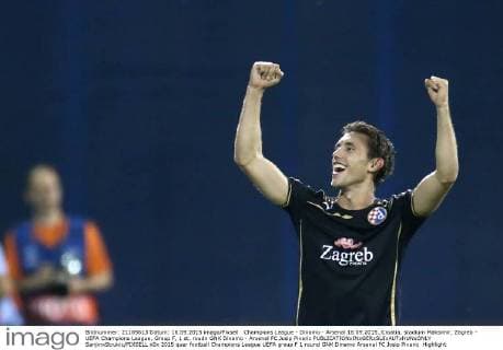 Champions League - Dinamo - Arsenal 16.09.2015.,Croatia, stadium Maksimir, Zagreb - UEFA Champions League, Group F, 1 st. roudn GNK Dinamo - Arsenal FC.Josip Pivaric  SanjinxStrukic PIXSELL