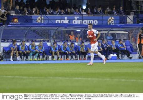 Champions League - Dinamo - Arsenal 16.09.2015.,Croatia, stadium Maksimir, Zagreb - UEFA Champions League, Group F, 1 st. round GNK Dinamo - Arsenal FC.  MarkoxLukunic PIXSELL