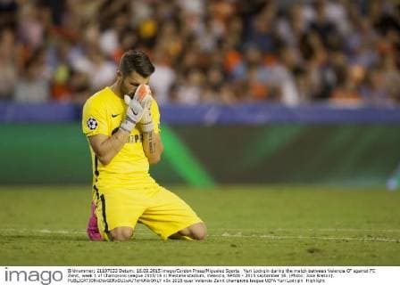 Yuri Lodygin during the match between Valencia CF against FC Zenit, week 1 of Champions League 2015 16 in Mestalla stadium, Valencia, SPAIN - 2015 september 16. (Photo: Jose Breton). 