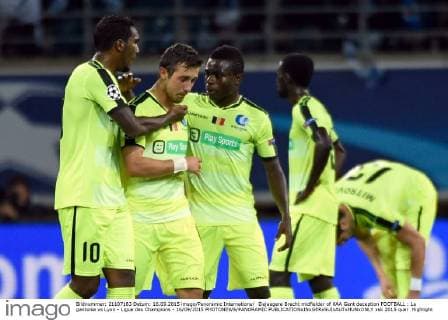 Dejaegere Brecht midfielder of KAA Gent deception FOOTBALL : La gantoise vs Lyon - Ligue des Champions - 16 09 2015 PHOTONEWS PANORAMIC 