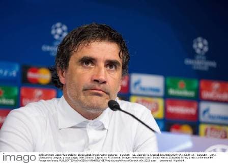 SOCCER - CL, Zagreb vs Arsenal ZAGREB,CROATIA,16.SEP.15 - SOCCER - UEFA Champions League, group stage, GNK Dinamo Zagreb vs FC Arsenal. Image shows head coach Zoran Mamic (Zagreb) during press conference PK Pressekonferenz GEPAxpictures xMaticxKlansek