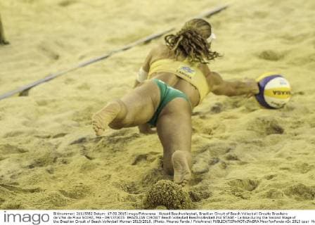 Aktuell Beachvolleyball, Brazilian Circuit of Beach Volleyball Circuito Brasileiro de V?lei de Praia SCORE, MG - 09 17 2015: BRAZILIAN CIRCUIT Beach volleyball Beachvolleyball 2nd STAGE - Larissa during the Second Stage of the Brazilian Circuit of Beach Volleyball Women 2015 2016. (Photo: Mourao Panda FotoArena)  Mour?oxPanda