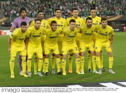 SOCCER - EL, Rapid vs Villarreal VIENNA,AUSTRIA,17.SEP.15 - SOCCER - UEFA Europa League, SK Rapid Wien vs Villarreal CF. Image shows the team of Villarreal. Keywords: Wien Energie. GEPAxpictures xChristianxOrt