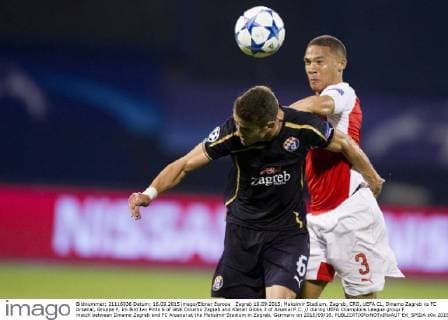 Zagreb 16.09.2015, Maksimir Stadium, Zagreb, CRO, UEFA CL, Dinamo Zagreb vs FC Arsenal, Gruppe F, im Bild Ivo Pinto 6 of GNK Dinamo Zagreb and Kieran Gibbs 3 of Arsenal F.C. during UEFA Champions League group F match between Dinamo Zagreb and FC Arsenal at the Maksimir Stadium in Zagreb, Germany on 2015 09 16.  EX_SPIDA  