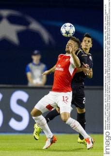 Zagreb 16.09.2015, Maksimir Stadium, Zagreb, CRO, UEFA CL, Dinamo Zagreb vs FC Arsenal, Gruppe F, im Bild Oliver Giroiud 12 of Arsenal F.C. during UEFA Champions League group F match between Dinamo Zagreb and FC Arsenal at the Maksimir Stadium in Zagreb, Germany on 2015 09 16.  EX_SPIDA  