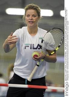 - BREE, BELIZE: former tennis number 1 Kim Clijsters pictured during the Belgium s Biggest tennis lesson , organized by former tennis champion Kim Clijsters and the presentation of TEN4KIM and Multi SkillZ, in Bree, Friday 18 September 2015. YORICKxJANSENS  x04702741x