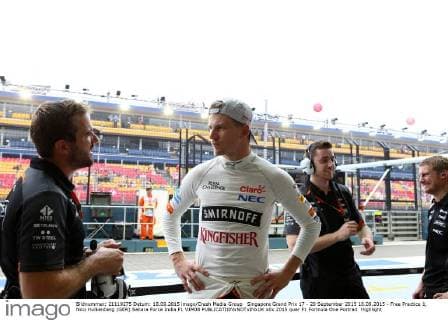 Singapore Grand Prix 17 - 20 September 2015 18.09.2015 - Free Practice 1, Nico Hulkenberg (GER) Sahara Force India F1 VJM08 