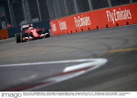 Singapore Grand Prix 17 - 20 September 2015 18.09.2015 - Free Practice 1, Sebastian Vettel (GER) Scuderia Ferrari SF15-T 