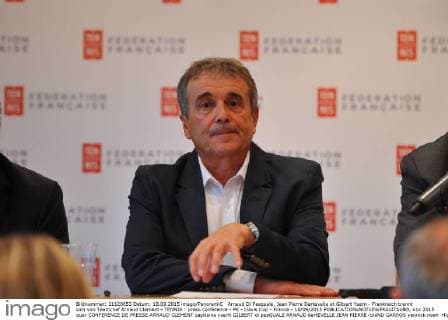Arnaud Di Pasquale, Jean Pierre Dartevelle et Gilbert Ysern - Frankreich trennt sich von Teamchef Arnaud Clement - TENNIS : press conference - PK - Davis Cup - France - 18 09 2015 