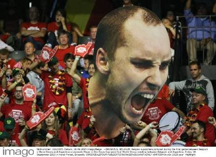 - BRUSSELS, BELGIUM: Belgian supporters pictured during the first game between Belgium s Steve Darcis and Argentina s Leonardo Mayer in the Davis Cup semi final World Group meeting between Belgium and Argentina, Friday 18 September 2015 in Vorst-Forest, Brussels. VIRGINIExLEFOUR  x04703043x