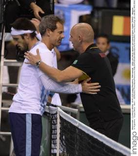 Johan Van Herck captain and Daniel Organic captain TENNIS : Belgique vs Argentine - Coupe Davis - Demi - 18 09 2015 PhotoNews Panoramic 