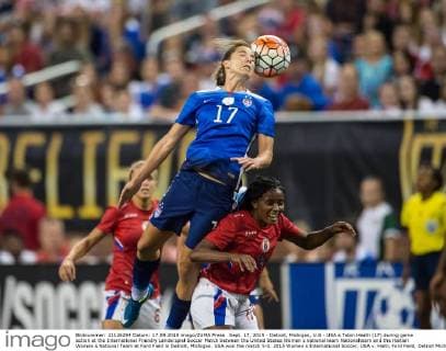 Sept. 17, 2015 - Detroit, Michigan, U.S - USA s Tobin Heath (17) during game action at the International Friendly Länderspiel Soccer Match between the United States Women s national team Nationalteam and the Haitian Women s National Team at Ford Field in Detroit, Michigan. USA won the match 5-0. 2015 Women s International Soccer, USA v. Haiti, Ford Field, Detroit Michigan. - ZUMAh127