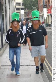 19.09.2015. Cardiff, Wales. Rugby World Cup. Ireland versus Canada. Irish fans enjoying the Cardiff atmosphere ahead of the game xPhilxHutchinsonx  ActionPlus11661733
