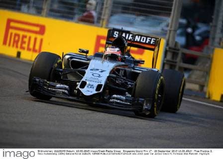 Singapore Grand Prix 17 - 20 September 2015 19.09.2015 - Free Practice 3, Nico Hulkenberg (GER) Sahara Force India F1 VJM08 
