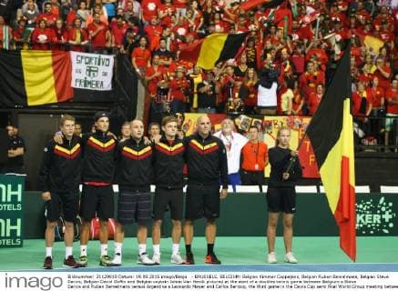 - BRUSSELS, BELGIUM: Belgian Kimmer Coppejans, Belgian Ruben Bemelmans, Belgian Steve Darcis, Belgian David Goffin and Belgian captain Johan Van Herck pictured at the start of a doubles tennis game between Belgium s Steve Darcis and Ruben Bemelmans versus Argentina s Leonardo Mayer and Carlos Berlocq, the third game in the Davis Cup semi final World Group meeting between Belgium and Argentina, Saturday 19 September 2015 in Vorst-Forest, Brussels. VIRGINIExLEFOUR  x04703446x