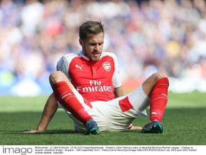 Arsenal s Aaron Ramsey looks on dejected Barclays Premier League - Chelsea vs Arsenal -Stamford Bridge - England - 19th September 2015 - Picture David Klein Sportimage EDITORIAL USE ONLY. No use with unauthorised audio, video, data, fixture lists, club league logos or live services. Online in-match use limited to 120 images, no video emulation. No use in betting, games or single club league player publications.