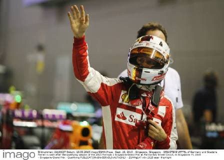 Sept. 19, 2015 - Singapore, Singapore - SEBASTIAN VETTEL of Germany and Scuderia Ferrari is seen after the qualifying session of the 2015 Formula 1 Singapore Grand Prix at Marina Bay Street Circuit, in Singapore. F1 2015 - Singapore Grand Prix - Qualifying - ZUMAg147