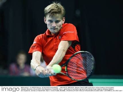 - BRUSSELS, BELGIUM: Belgian David Goffin pictured in action during a tennis game between Belgium s David Goffin and Argentina s Leonardo Mayer, game four in the Davis Cup semi final World Group meeting between Belgium and Argentina, Sunday 20 September 2015 in Vorst-Forest, Brussels. VIRGINIExLEFOUR  x04704467x
