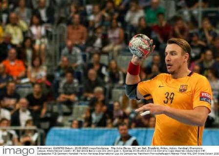 Filip Jicha (Barca, 39), am Ball, Einzelbild, Aktion, Action, Handball, Champions League, Rhein-Neckar Löwen - FC Barcelona Barca xozx