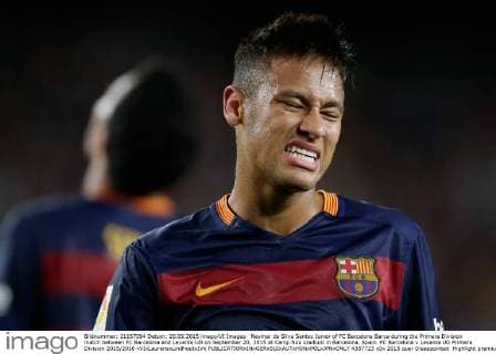 Neymar da Silva Santos Junior of FC Barcelona Barca during the Primera Division match between FC Barcelona and Levante UD on September 20, 2015 at Camp Nou stadium in Barcelona, Spain. FC Barcelona v Levante UD Primera Division 2015 2016 xVIxLaurensxLindhoutxIVx 4357723