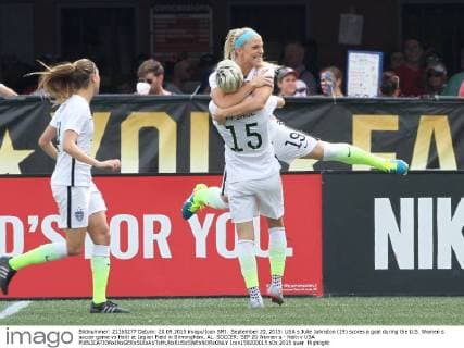 September 20, 2015: USA s Julie Johnston (19) scores a goal during the U.S. Women s soccer game vs Haiti at Legion Field in Birmingham, AL. SOCCER: SEP 20 Women s - Haiti v USA Icon159200015 EDITORIAL USE ONLY
