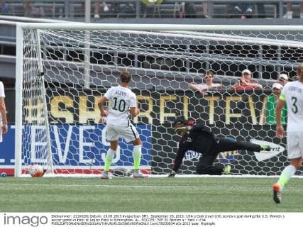 September 20, 2015: USA s Carli Lloyd (10) scores a goal during the U.S. Women s soccer game vs Haiti at Legion Field in Birmingham, AL. SOCCER: SEP 20 Women s - Haiti v USA Icon159200034 EDITORIAL USE ONLY