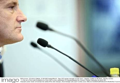 New CRO soccer manager is Ante Cacic - Zagreb, Croatia 21.09.2015., Zagreb, Croatia - In the hall of the hotel Doubletree by Hilton held a press conference PK Pressekonferenz the Croatian Football Federation to which the President Davor Suker announced the name of the new manager. New manager and coach is Ante Cacic.  SanjinxStrukic PIXSELL