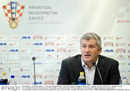 New CRO soccer manager is Ante Cacic - Zagreb, Croatia 21.09.2015., Zagreb, Croatia - In the hall of the hotel Doubletree by Hilton held a press conference PK Pressekonferenz the Croatian Football Federation to which the President Davor Suker announced the name of the new manager. New manager and coach is Ante Cacic.  SanjinxStrukic PIXSELL