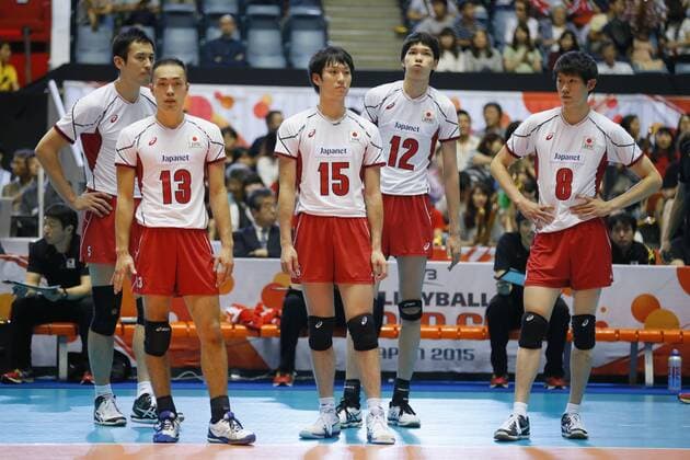 (L-R) Yoshifumi Suzuki, Hideomi Fukatsu, Masahiro Yanagida, Akihiro Yamauchi, Yuki Ishikawa (JPN), SEPTEMBER 21, 2015 - Volleyball : FIVB Men s World Cup 2015 A-site 3rd Round between Japan 0-3 Argentina 1st Yoyogi Gymnasium in Tokyo, Japan. Noxthirdxpartyxsales  (qdwa042537)