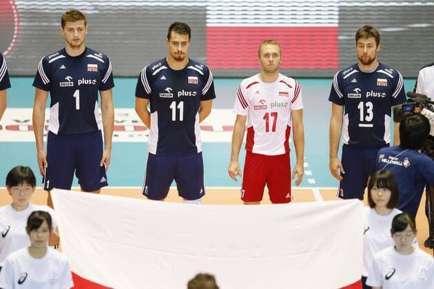 (L-R) Nowakowski Piotr, Drzyzga Fabian, Zatorski Pawel, Kubiak Michal (POL), SEPTEMBER 21, 2015 - Volleyball : FIVB Men s World Cup 2015 A-site 3rd Round match between USA 1-3 Poland 1st Yoyogi Gymnasium in Tokyo, Japan. Noxthirdxpartyxsales  (qdwa042625)