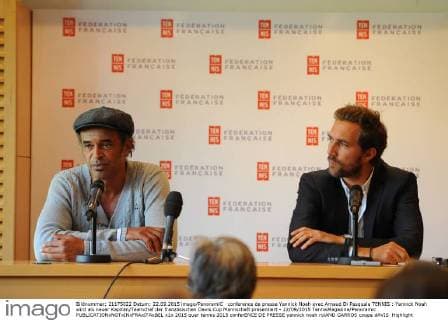 conference de presse Yannick Noah avec Arnaud Di Pasquale TENNIS : Yannick Noah wird als neuer Kapitän Teamchef der französischen Davis Cup Mannschaft präsentiert - 22 09 2015 TennisMagazine Panoramic 