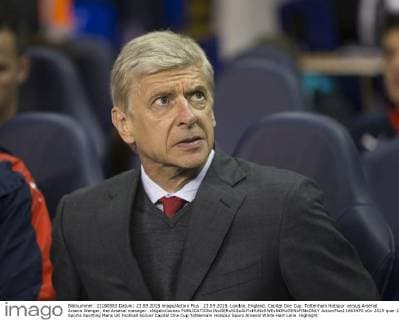 23.09.2015. London, England. Capital One Cup. Tottenham Hotspur versus Arsenal. Arsene Wenger, the Arsenal manager. xNigelxCookex  ActionPlus11663470