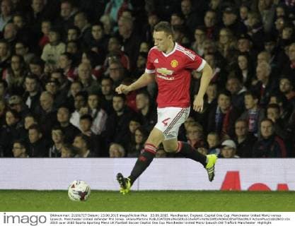 23.09.2015. Manchester, England. Capital One Cup. Manchester United ManU versus Ipswich. Manchester United defender Phil Jones. xAlanxMartinx  ActionPlus11663603