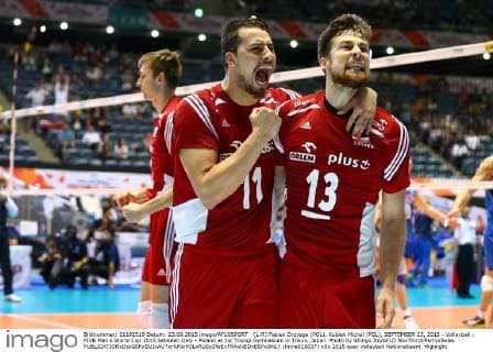 (L-R) Fabian Drzyzga (POL), Kubiak Michal (POL), SEPTEMBER 23, 2015 - Volleyball : FIVB Men s World Cup 2015 between Italy - Poland at 1st Yoyogi Gymnasium in Tokyo, Japan. Photo by Shingo Ito AFLO NoxThirdxPartyxSales  (hnna018037)