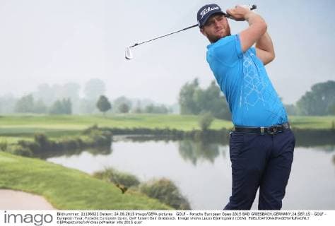 GOLF - Porsche European Open 2015 BAD GRIESBACH,GERMANY,24.SEP.15 - GOLF - European Tour, Porsche European Open, Golf Resort Bad Griesbach. Image shows Lucas Bjerregaard (DEN). GEPAxpictures xAndreasxPranter